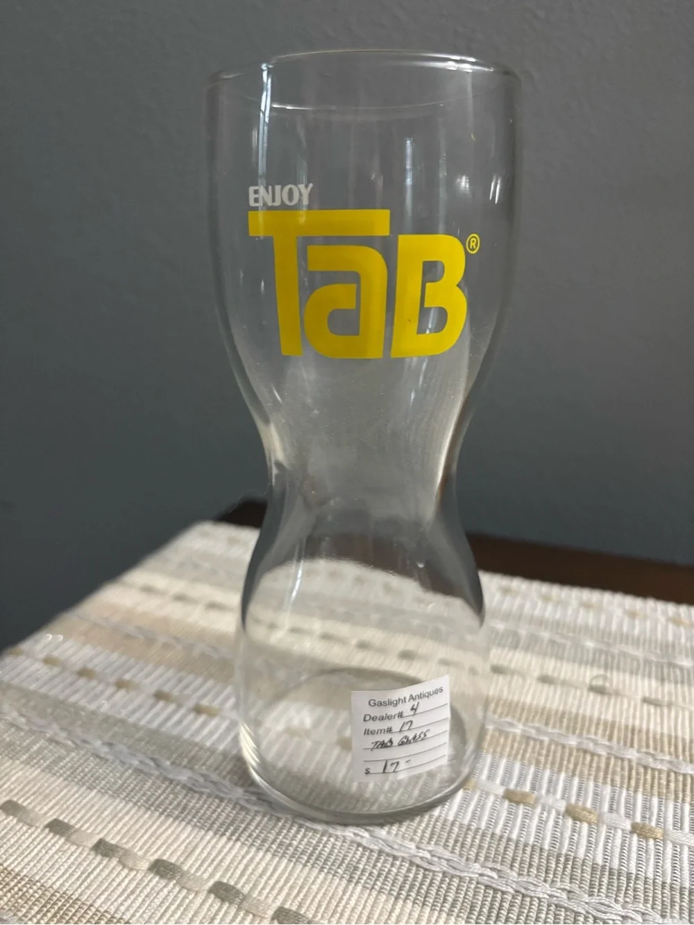 TAB - Enjoy Collector Drinking Glass vintage soda pop
